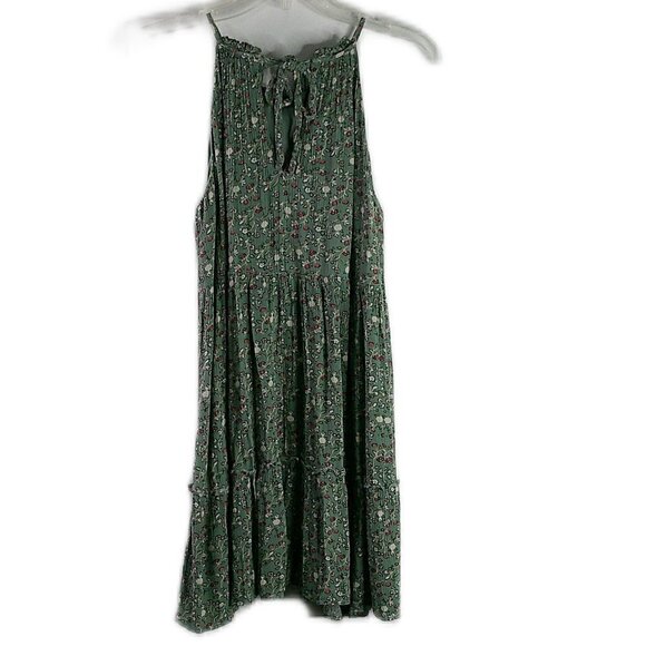 Row A - Green Floral Sleeveless Casual Summer Dress - M - Picture 1 of 7